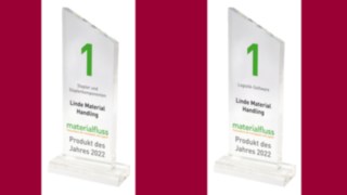 Ausgezeichnet: Linde-Elektrostapler und Routenzug-Leitsystem Ausgezeichnet: Linde-Elektrostapler und Routenzug-Leitsystem